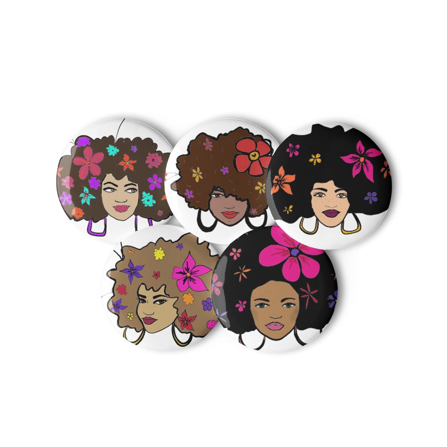 Set of pin buttons
