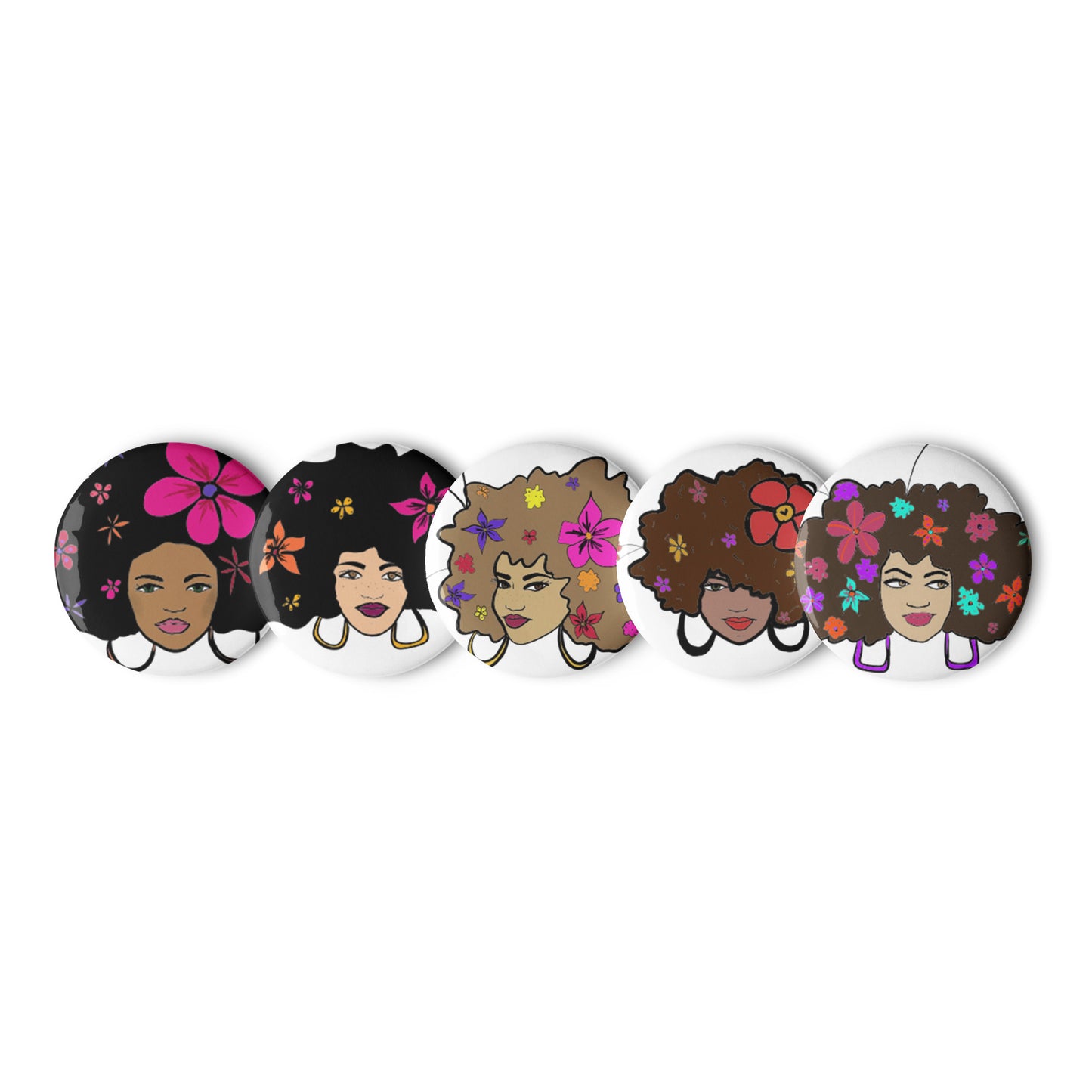 Set of pin buttons