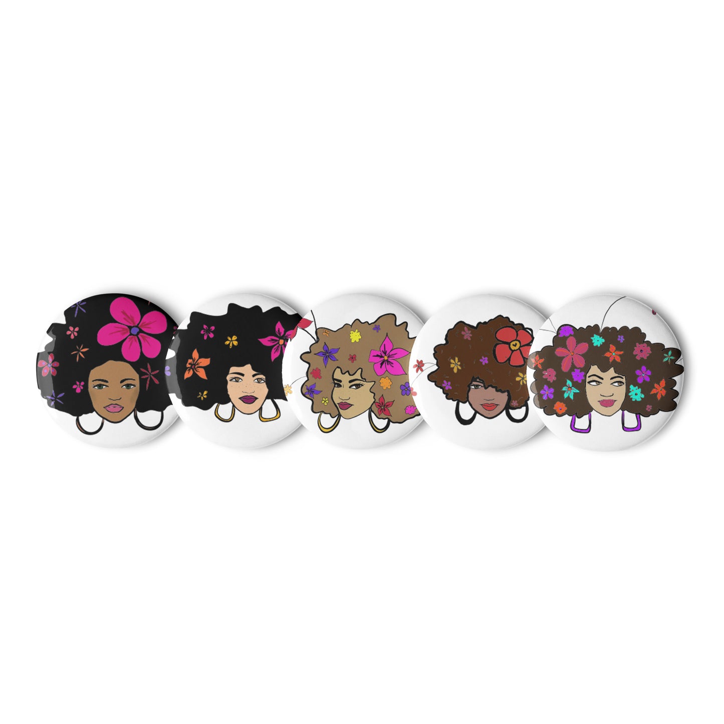 Set of pin buttons